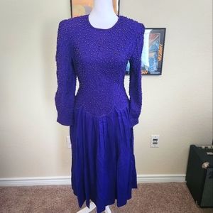 Vintage 80s Talbots Petite Purple Princess Dress